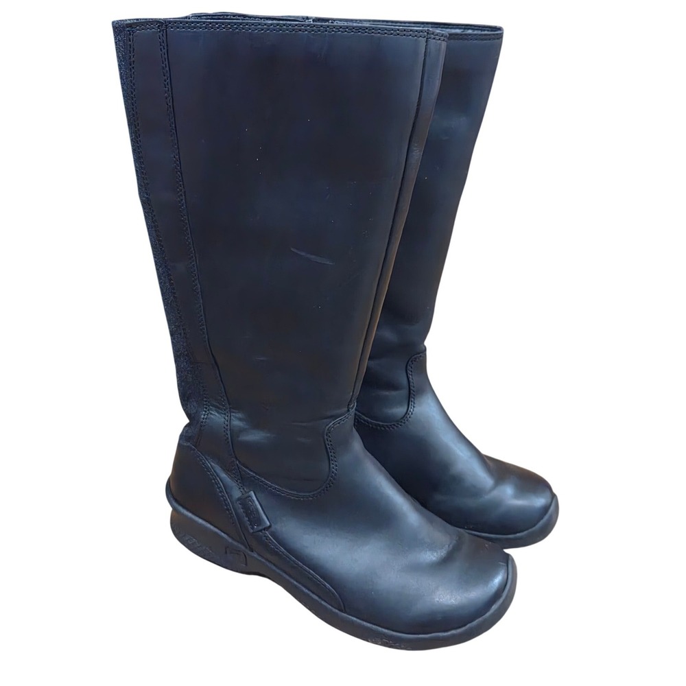 Keen Baby Bern Tall Black Leather Side Zip Boots Womens 6.5 Gorpcore Lined Sleek